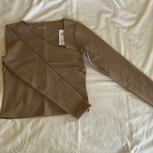 NWT Abercrombie and Fitch Beige Long Sleeve Top